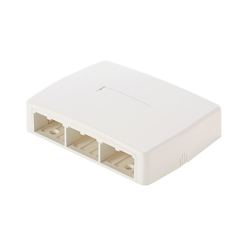 Mini-Com 6-port surface mount box Arctic White