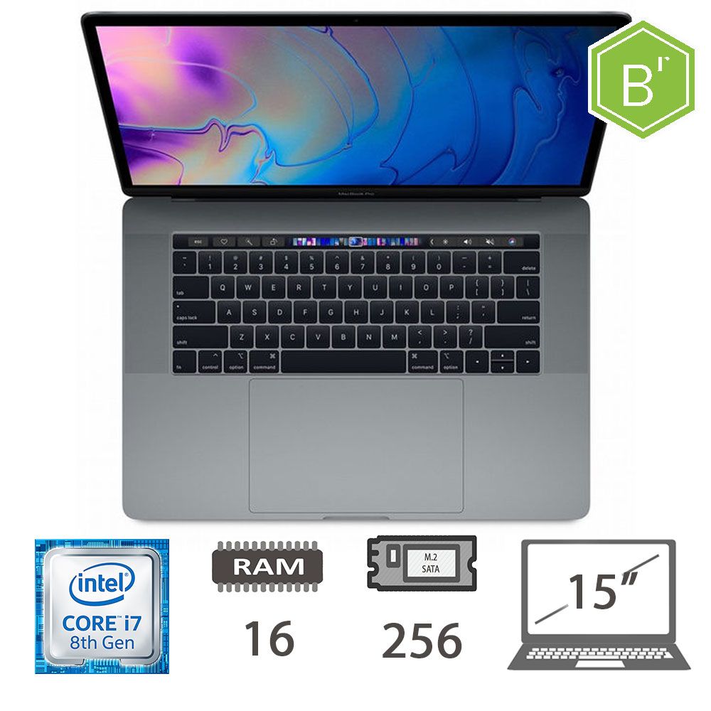 MBP 15,4 T.BAR(2018)I7-8750H/16/256/SG/2Y - B