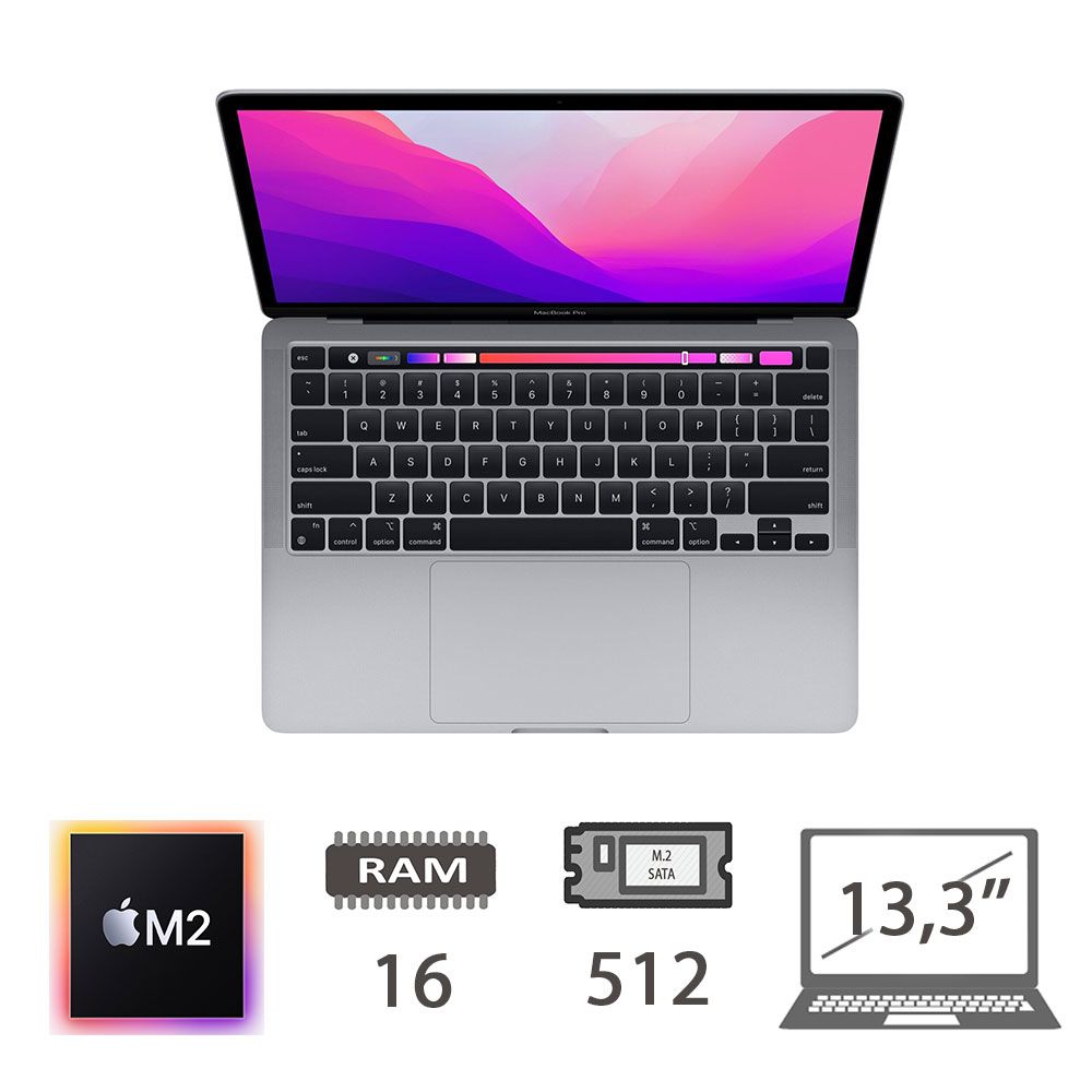 MBP 13,3 T.BAR(2022)M2-8C/16/512/10C GPU/SG/2Y