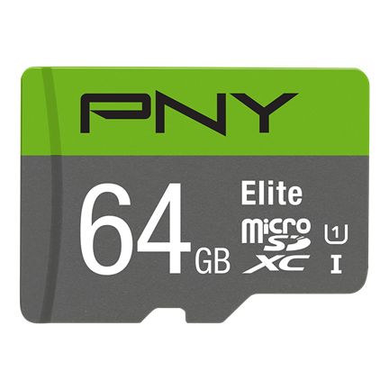 64GB PNY MICROSD ELITE 100MB/S C10 U1 + SD ADAP.
