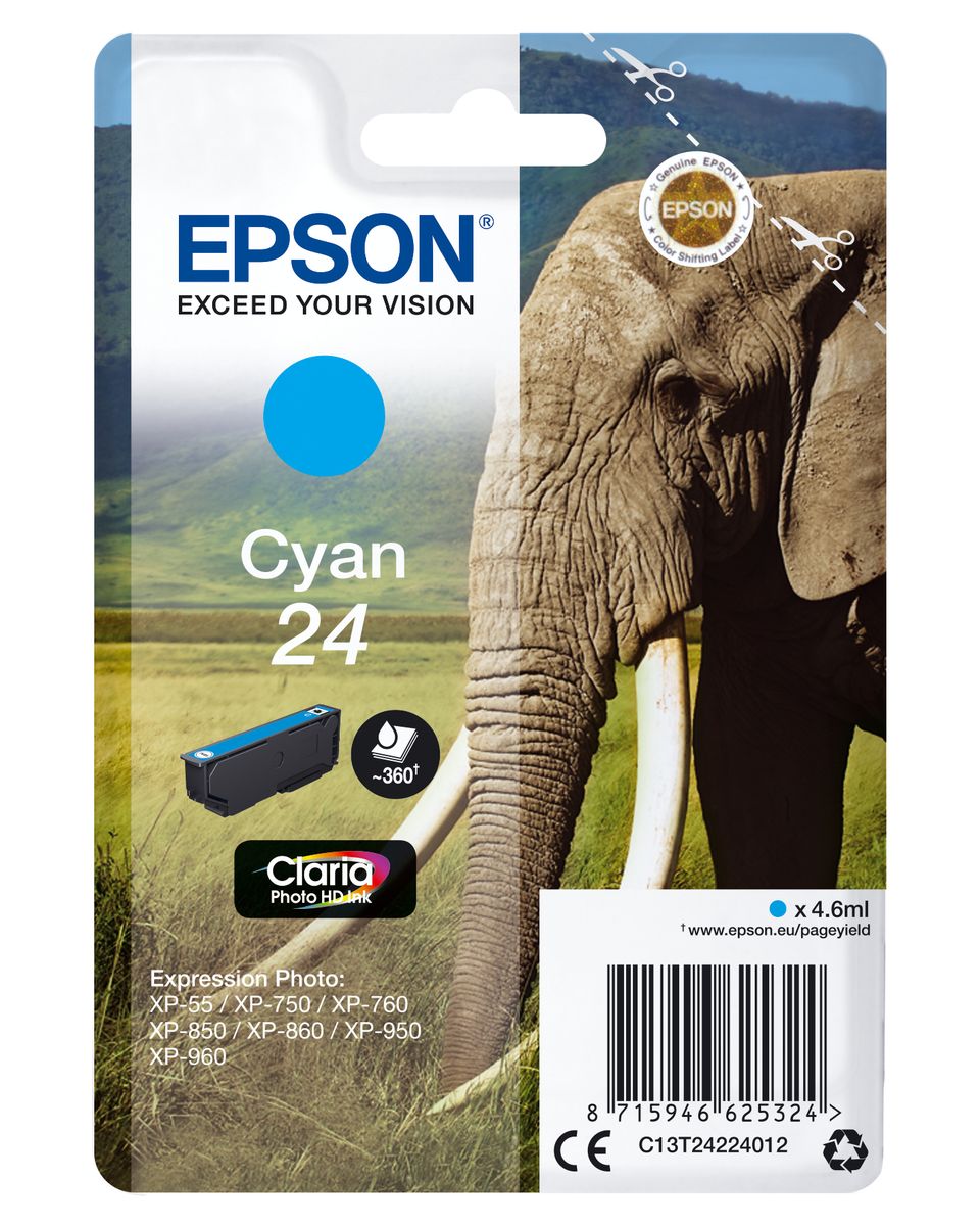 CARTUCCIA 24 SERIE ELEFANTE CIANO - 360 PAG/4,6ML