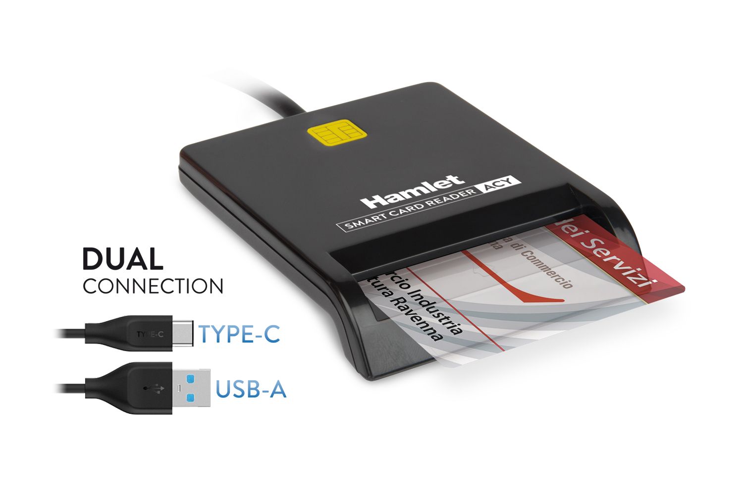 LETTORE SMART CARD USB-C 3.1 + USB-A 3.0
