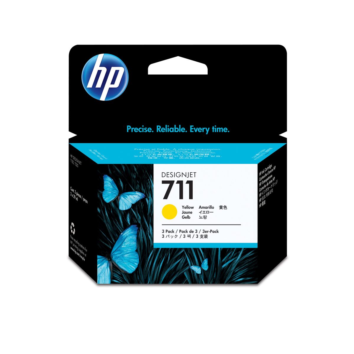 HP 711 3-PACK 29-ML YELLOW INK CARTRIDGE