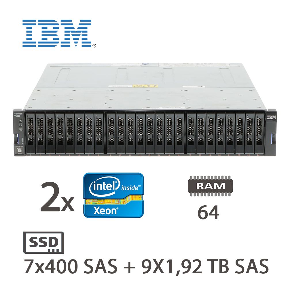 IBM V5030 - 2X XEON D-1528/64/SSDSAS(7X400+9X1,92)
