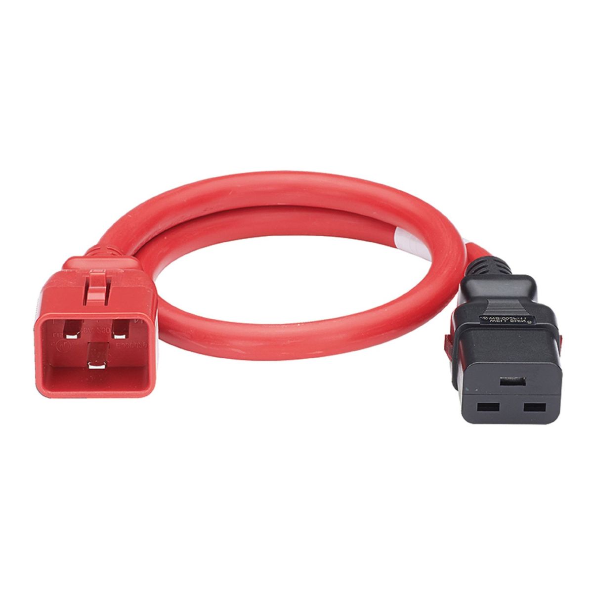 Locking Power Cord IEC C20/C19 mt.1,80 RED (10pz)