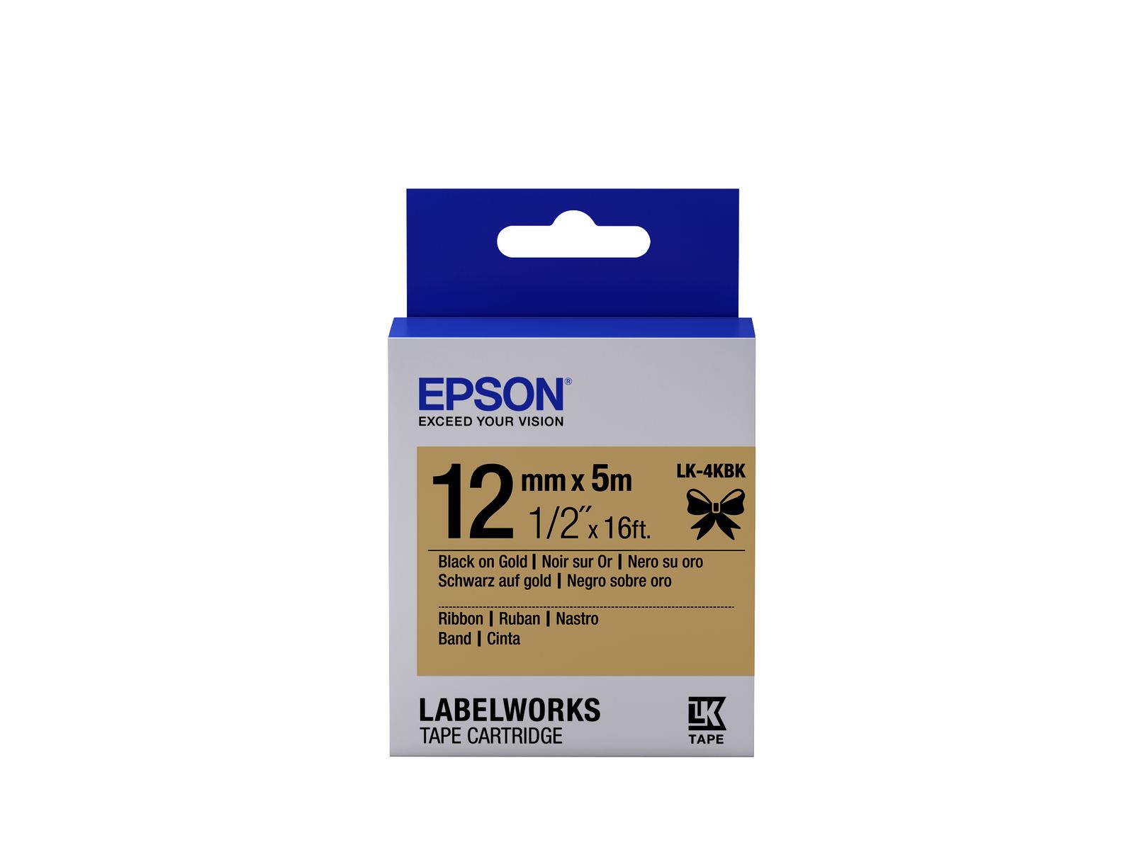 NASTRO SATINATO PER ETICHETTATRICI EPSON LK-4KBK N
