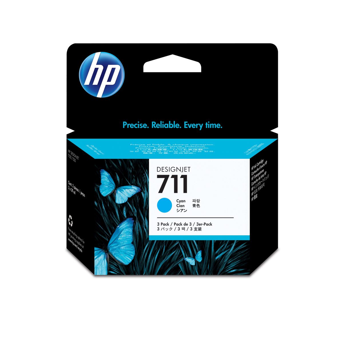 HP 711 3-PACK 29-ML CYAN INK CARTRIDGE
