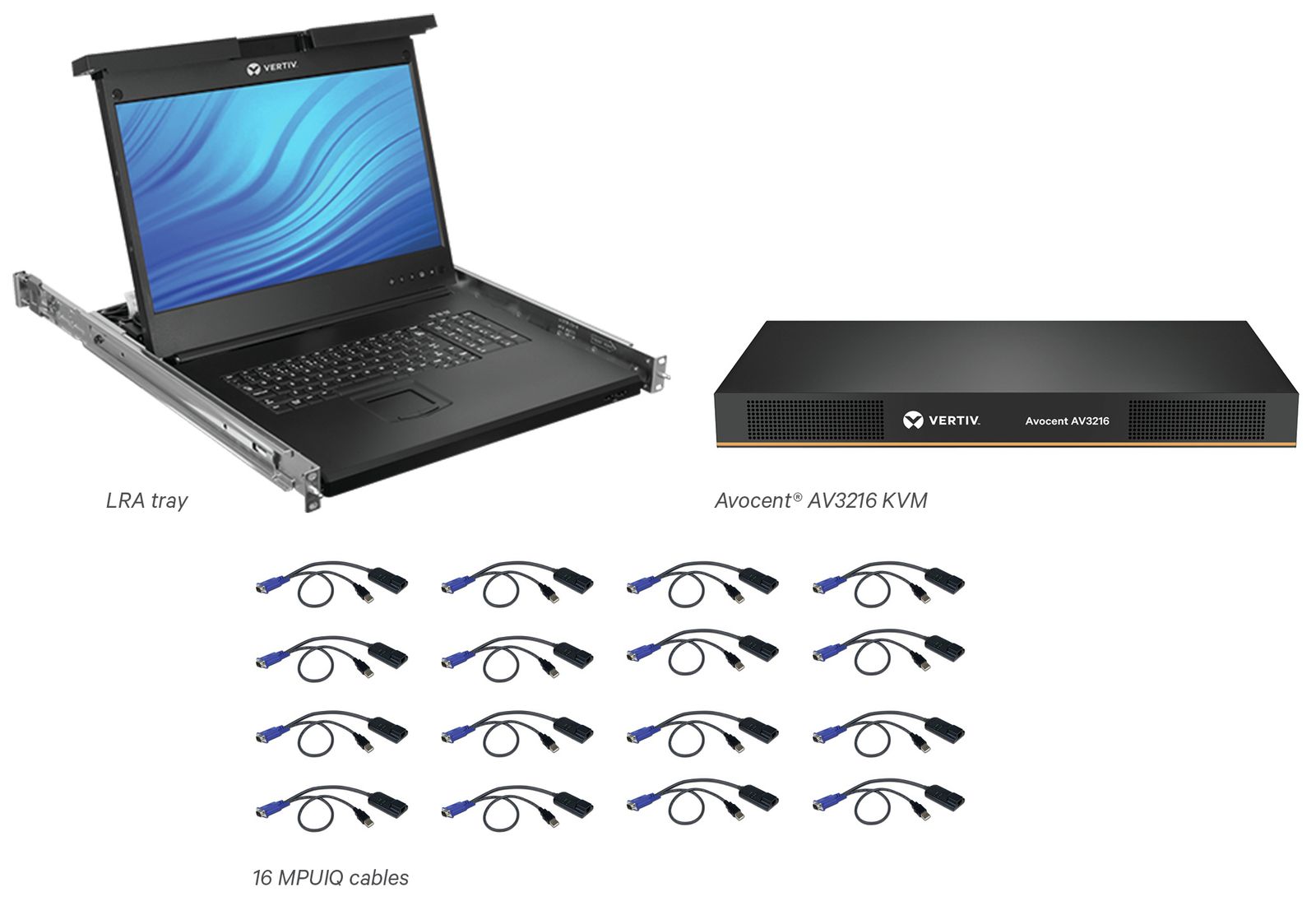 LCD,16P KVM, 16 CABLES, USB KB-US INTL