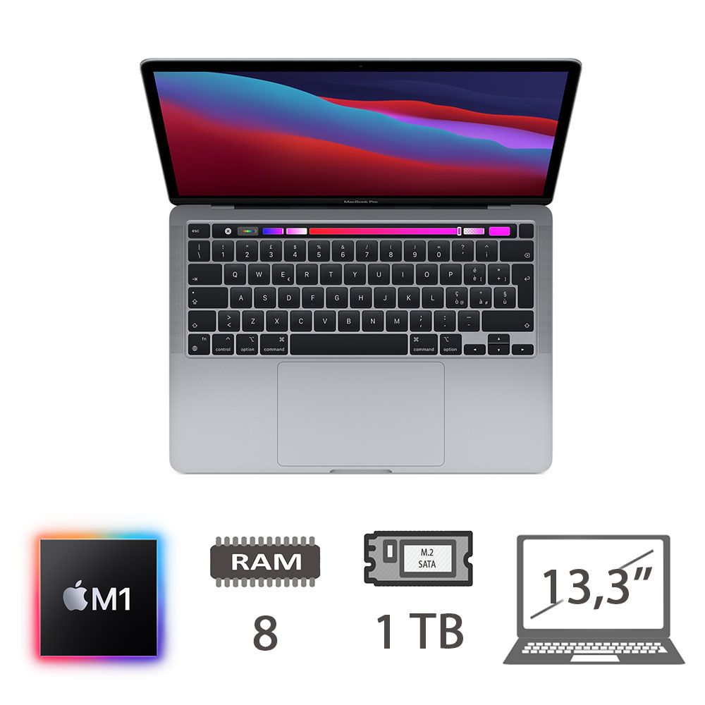 MBP 13,3 T.BAR(2020)M1-8C/8/1TB/8C GPU/SG/2Y