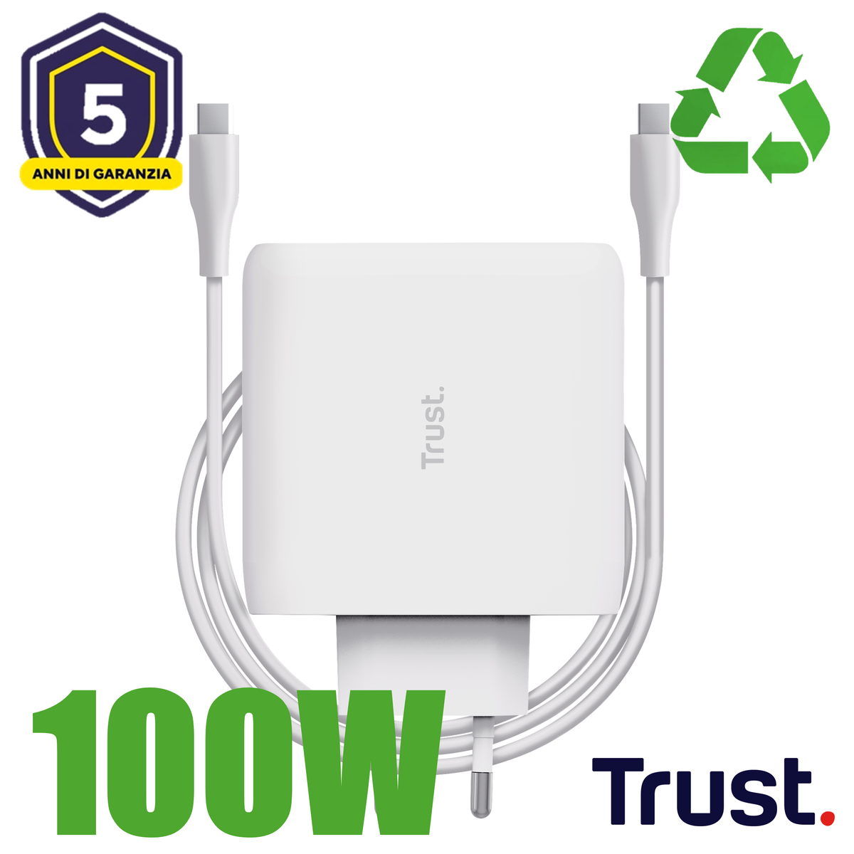 MAXO 100W USB-C CHARGER WHT