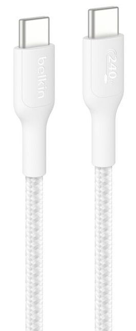 USB-C TO USB-C 240W 2.0, BRAIDED PCR, 2M, WHITE