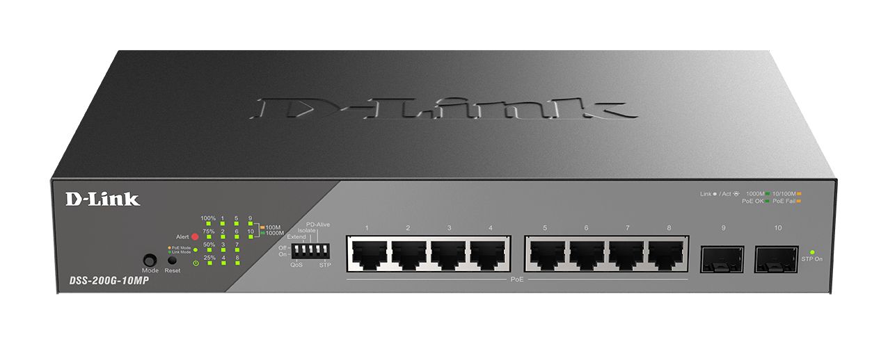 10-PORT GIGABIT ETHERNET POE+SURVEILLANCESWITCHES
