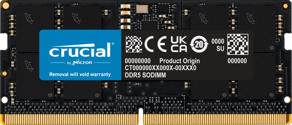 CRUCIAL 16GB DDR5-4800 SODIMM CL40 (16GBIT)