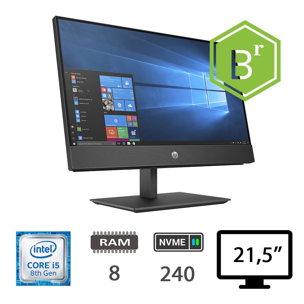 HP AIO 600 G4 TS- I5-8500/8/NVME240/W10P/21,5/2Y B
