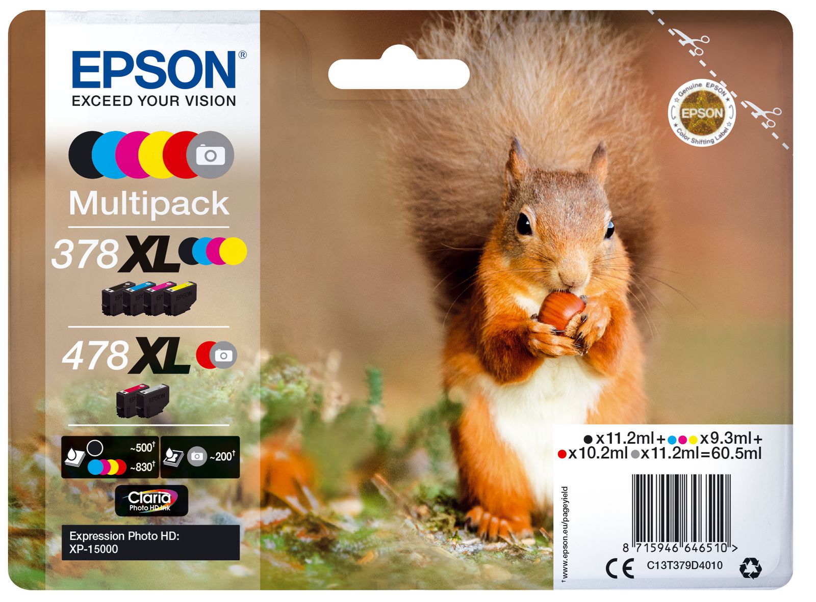 CARTUCCIA 378XL/478XL SERIE SCOIATTOLO MULTIPACK