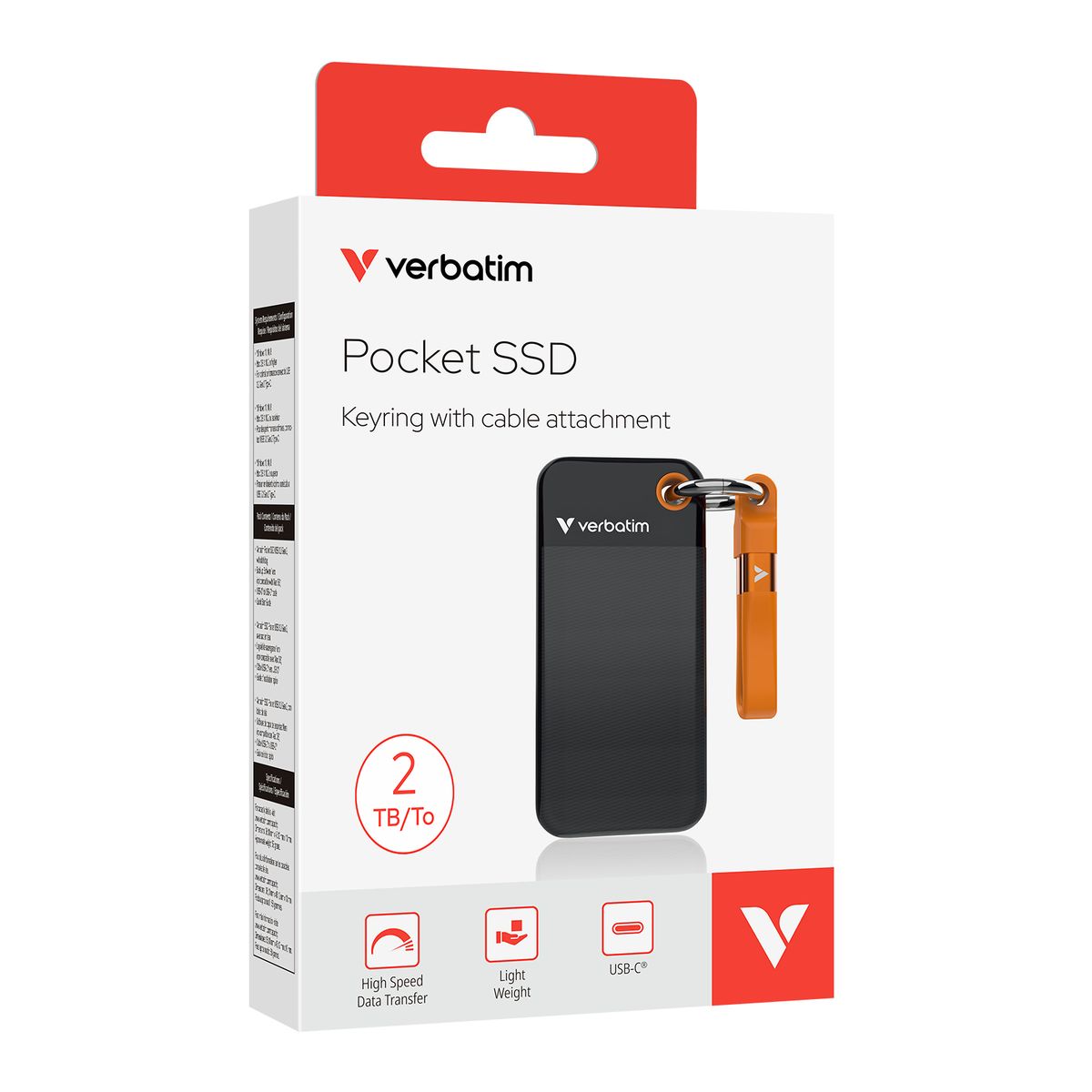 VERBATIM POCKET SSD USB 3.2 GEN 2 2TB BLACK/ORANGE