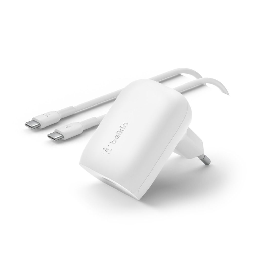 30W USB-C PD PPS WALL CHARGER, WHITE W/1M PVC C-C