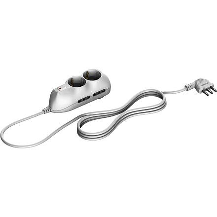 MULTIPRESA CON 4 PRESE 2P+T BIPASSO (10/16 A),