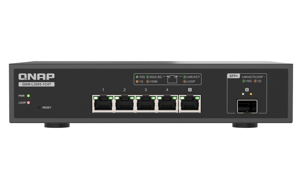 QNAP - 4 ports 10GbE RJ45, 1port 10G SFP+ / BASE-T