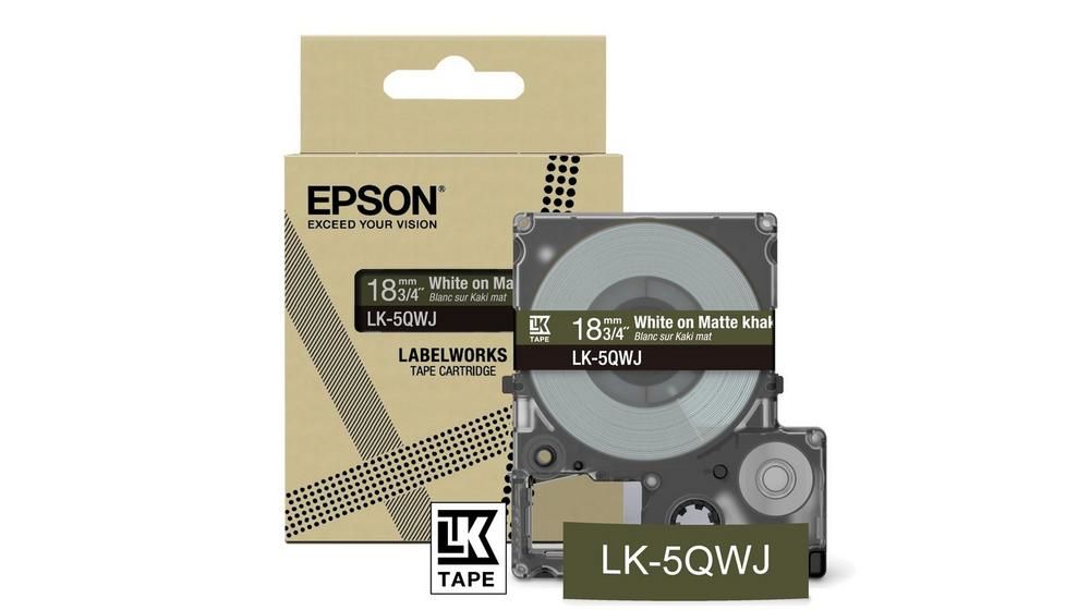 MATTE TAPE - KHAKI/WHITE 18MM(8M) - LK-5QWJ