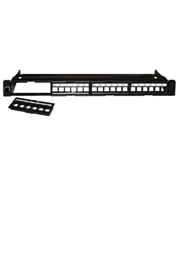 Pannello 24 porte scarico Keystone 1U Nero