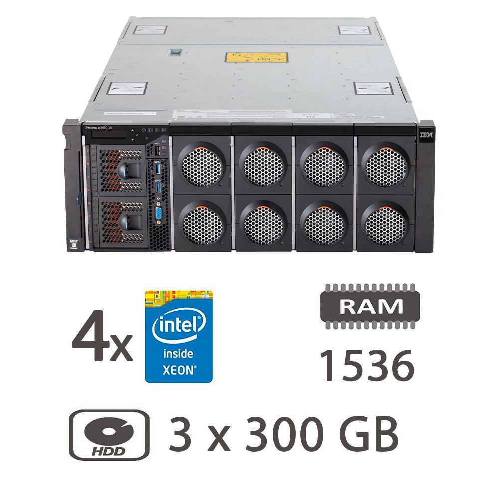 SERVER LENOVO X3850 X6 4XE7-8860V4/1536/3X300GBSAS