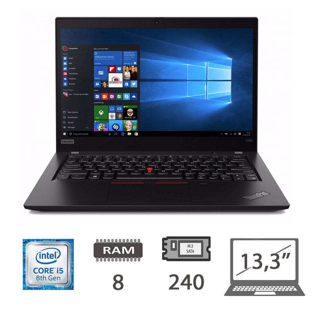 LENOVO X390 - I5-8365U/8/M2-SATA240/13.3/W10P/2Y