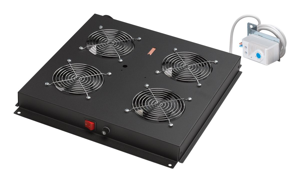 GRUPPO 4 VENTOLE CON TERMOSTATO PER ARMADI RACK