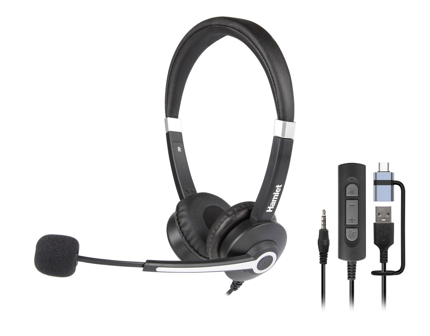 RENOVA CUFFIA BUSINESS USB-A + USB-C E JACK AUDIO