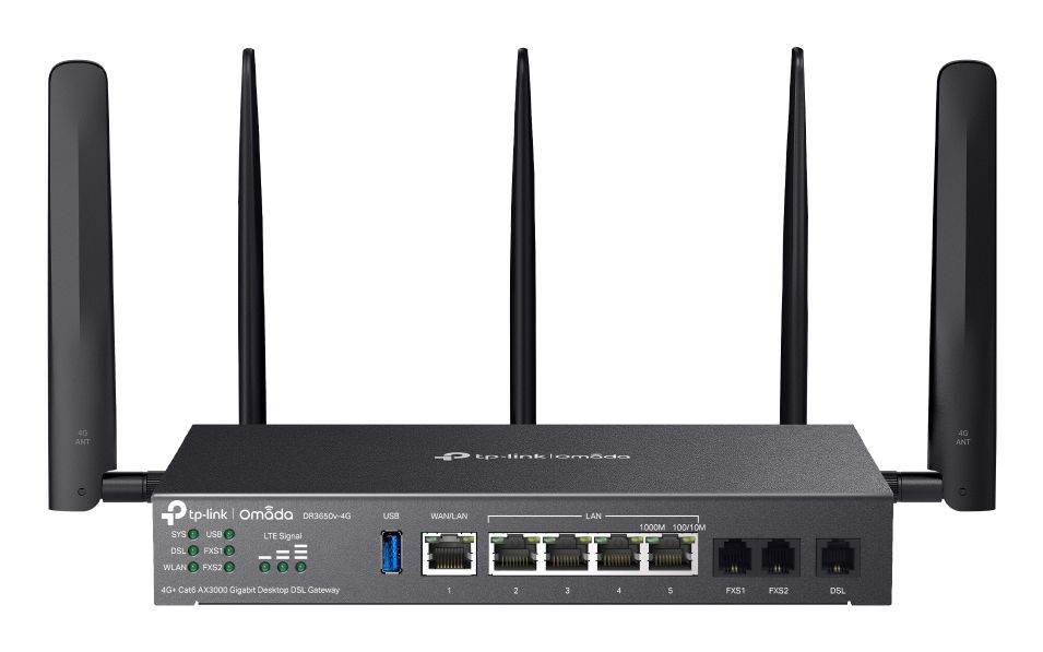 OMADA 4G+ CAT6 AX3000 GIGABIT DESKTOP DSL GATEWAY,