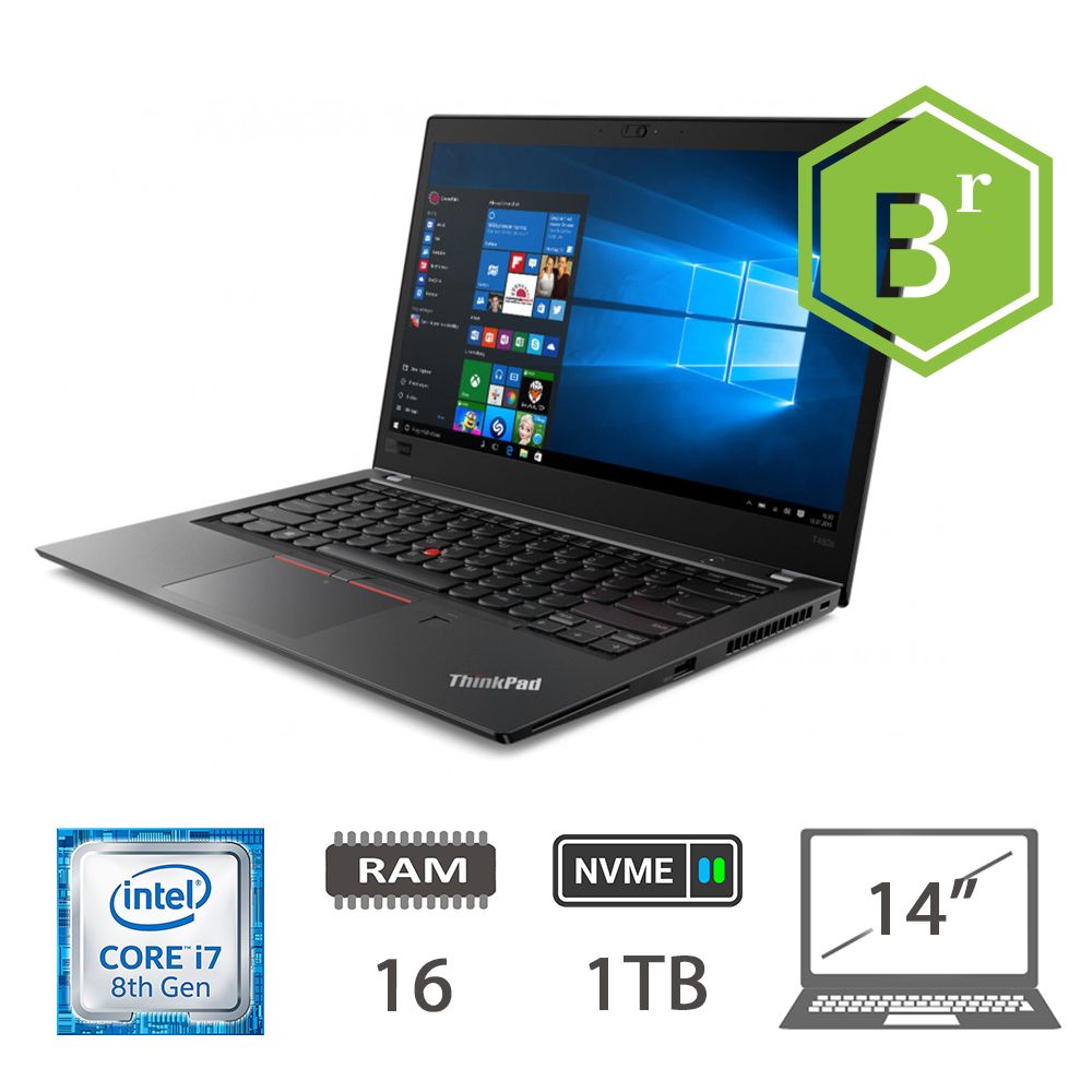 LENOVO T480S - I7-8550U/16/1TBNVME/14/W10P/2Y B