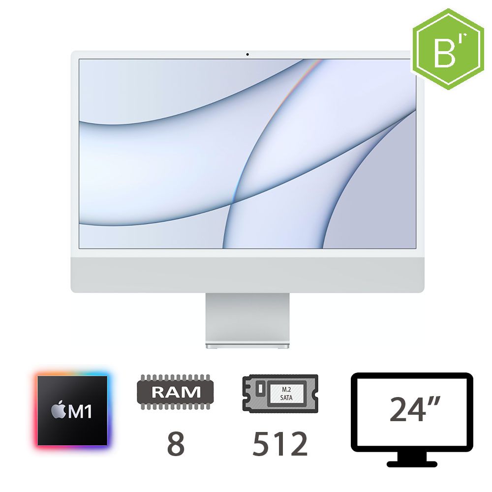 IMAC 24 4,5K (2021)M1-8C/8/512/8C GPU/SLV/2Y - B