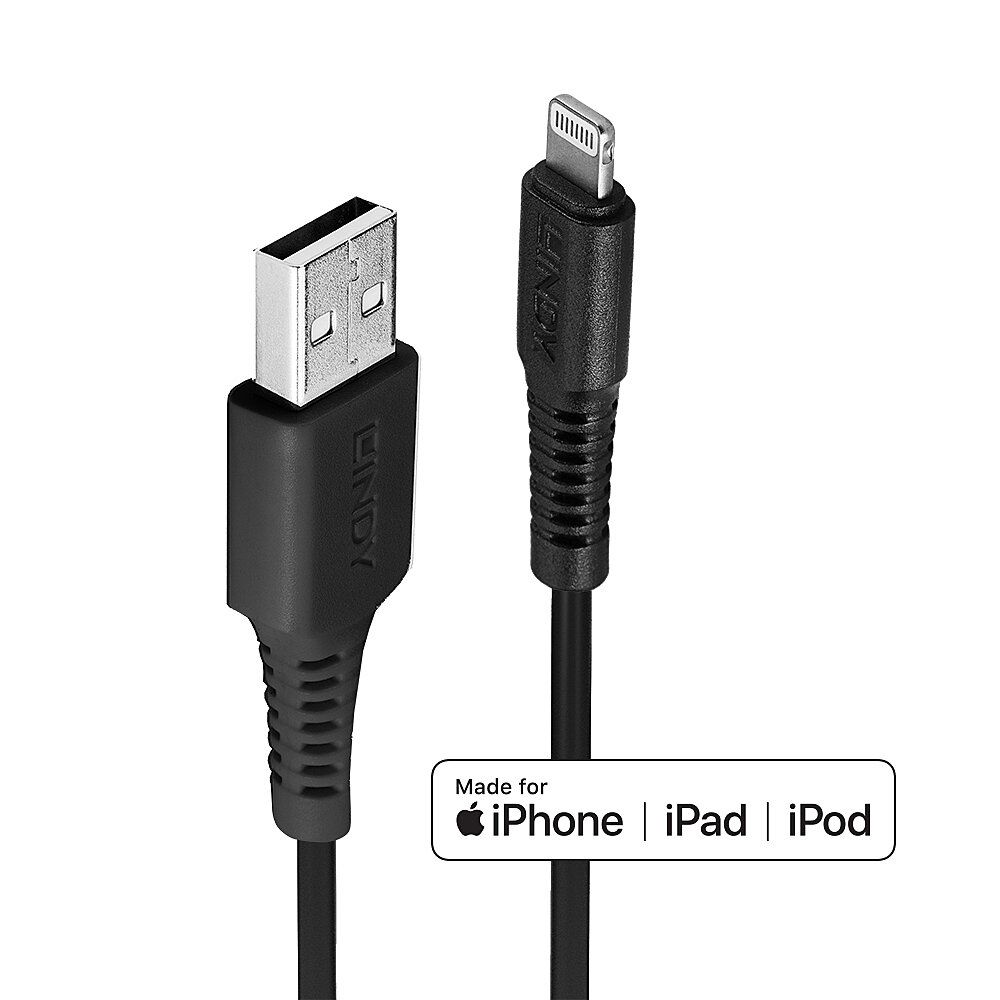 CAVO USB A LIGHTNING NERO, 0,5M
