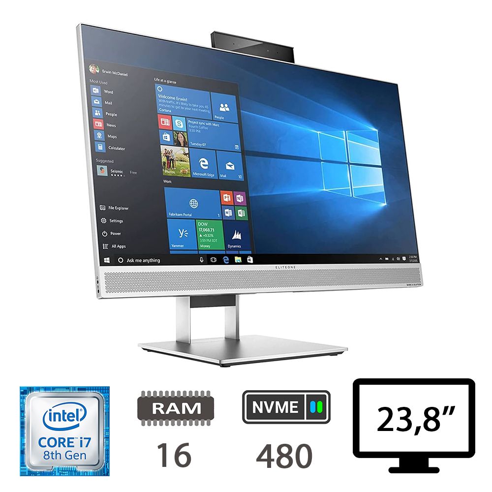 HP 800 G4 AIO - I7-8700/16/NVME480/23,8/W10P/2Y B