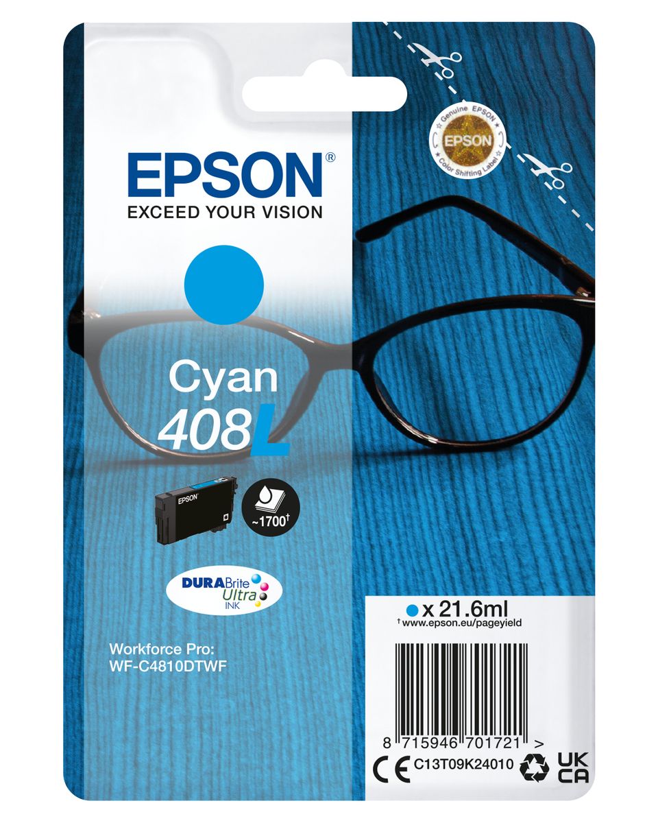SINGLEPACK CYAN 408L DURABRITE ULTRA INK