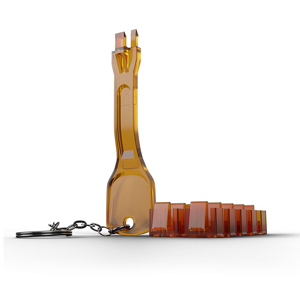 BLOCCA PORTE RJ45 ARANCIONE, 10 PEZZI + 1 CHIAVE