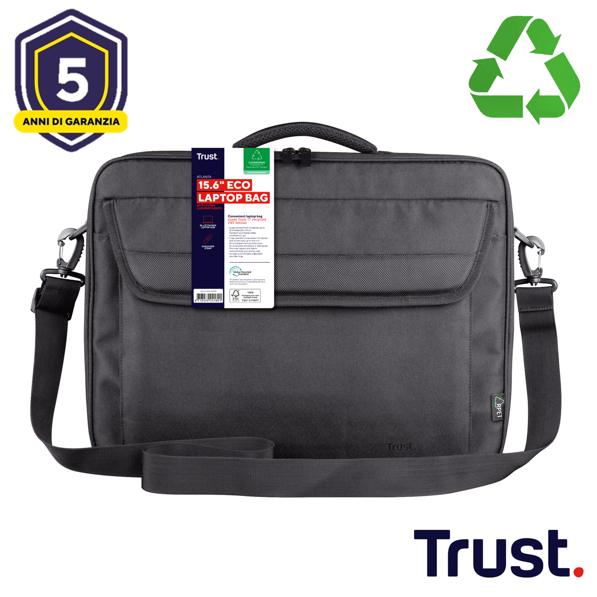 TRUST ATLANTA CARRY BAG FOR 15.6 LAPTOPS ECO