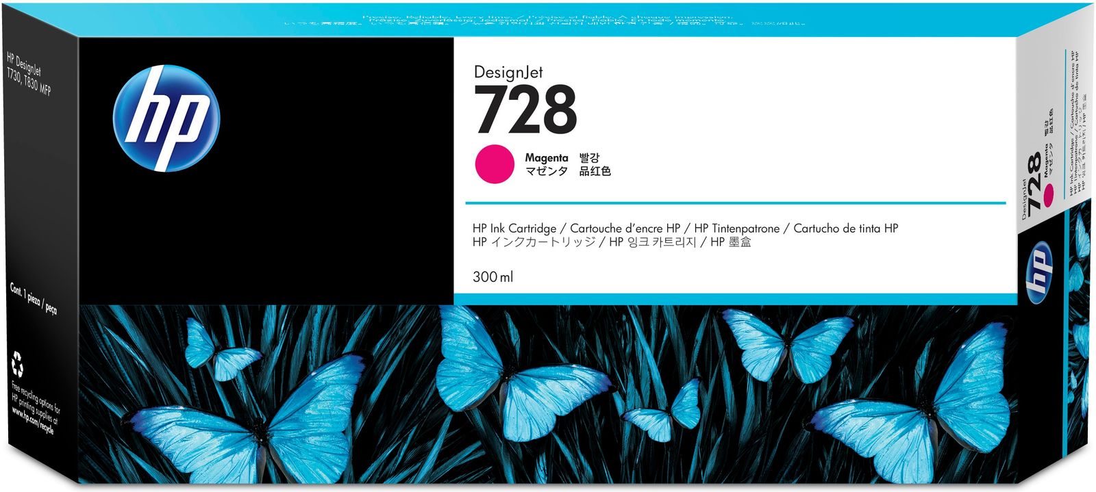 HP 728 300-ML MAGENTA INK CRTG