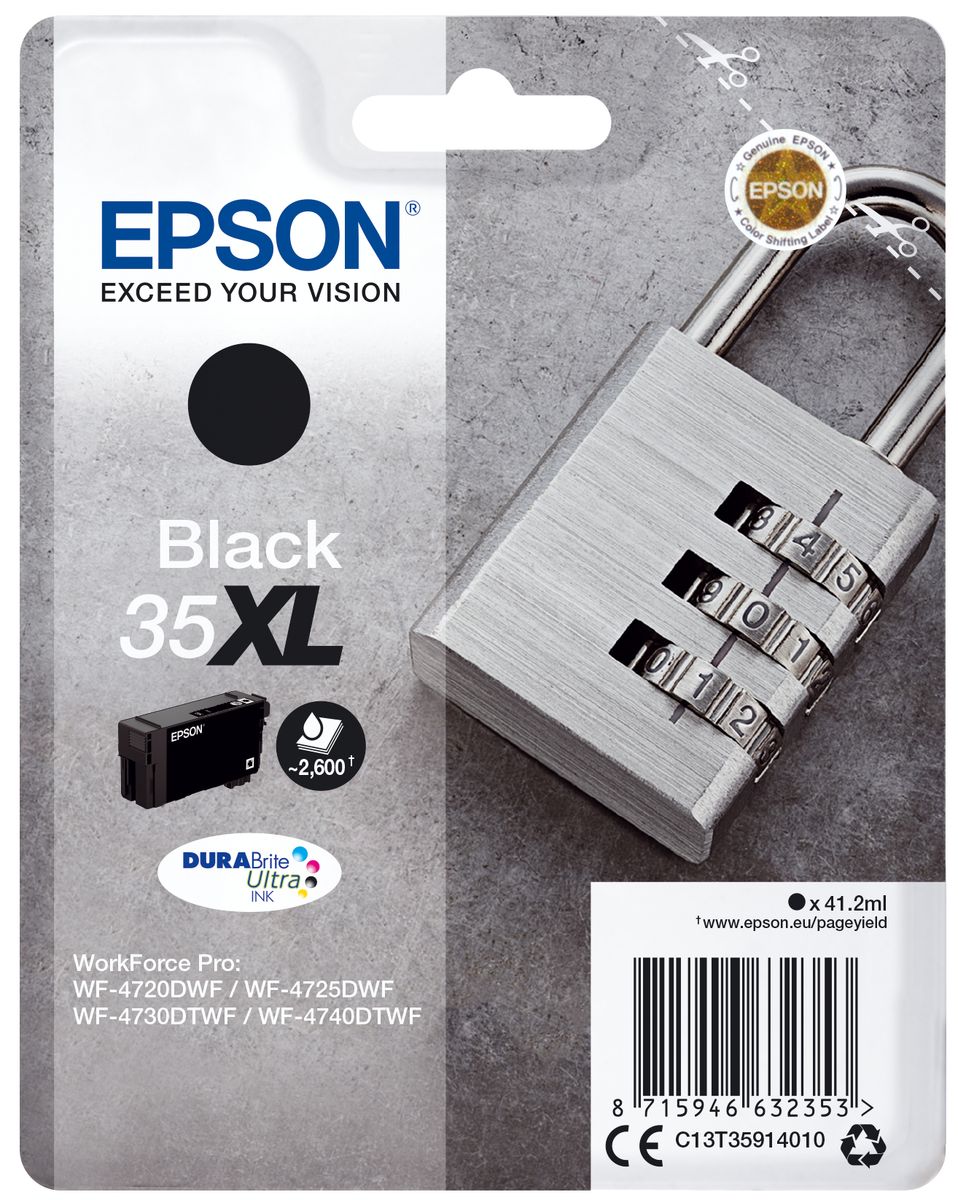 CARTUCCIA 35XL SERIE PADLOCK NERO 2600PAG/41,2ML
