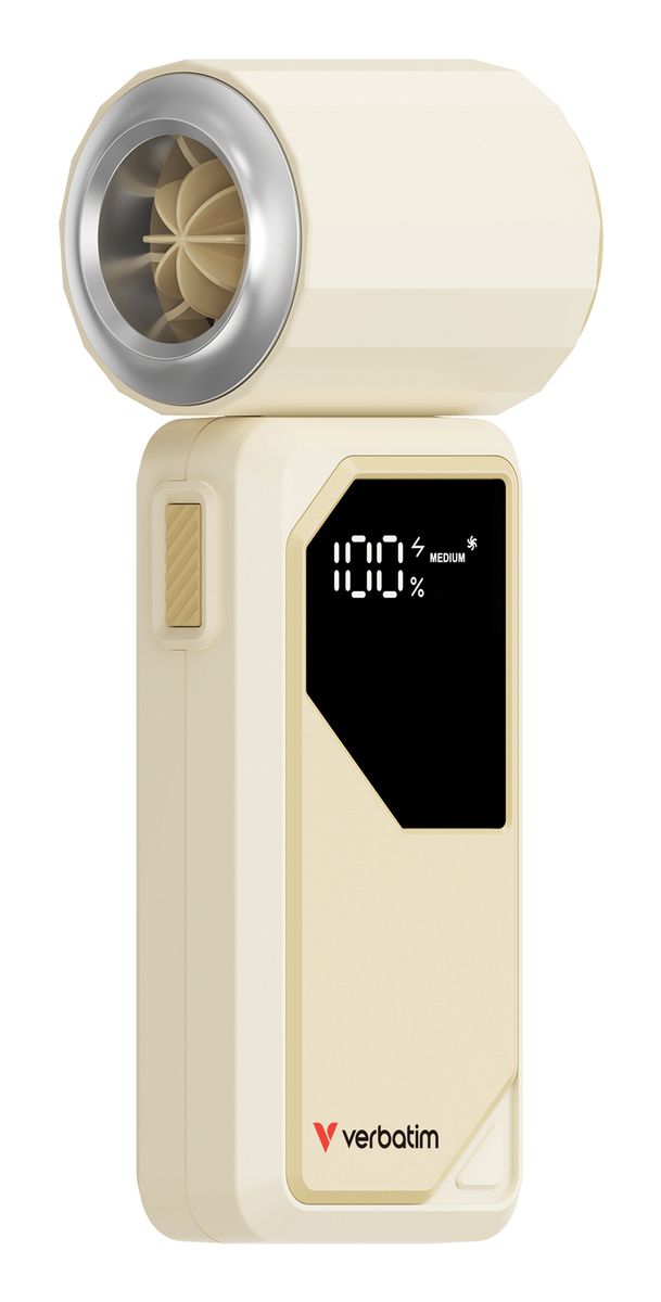 VERBATIM COOLNGO AIRJET HANDHELD FAN WHITE/SILVER