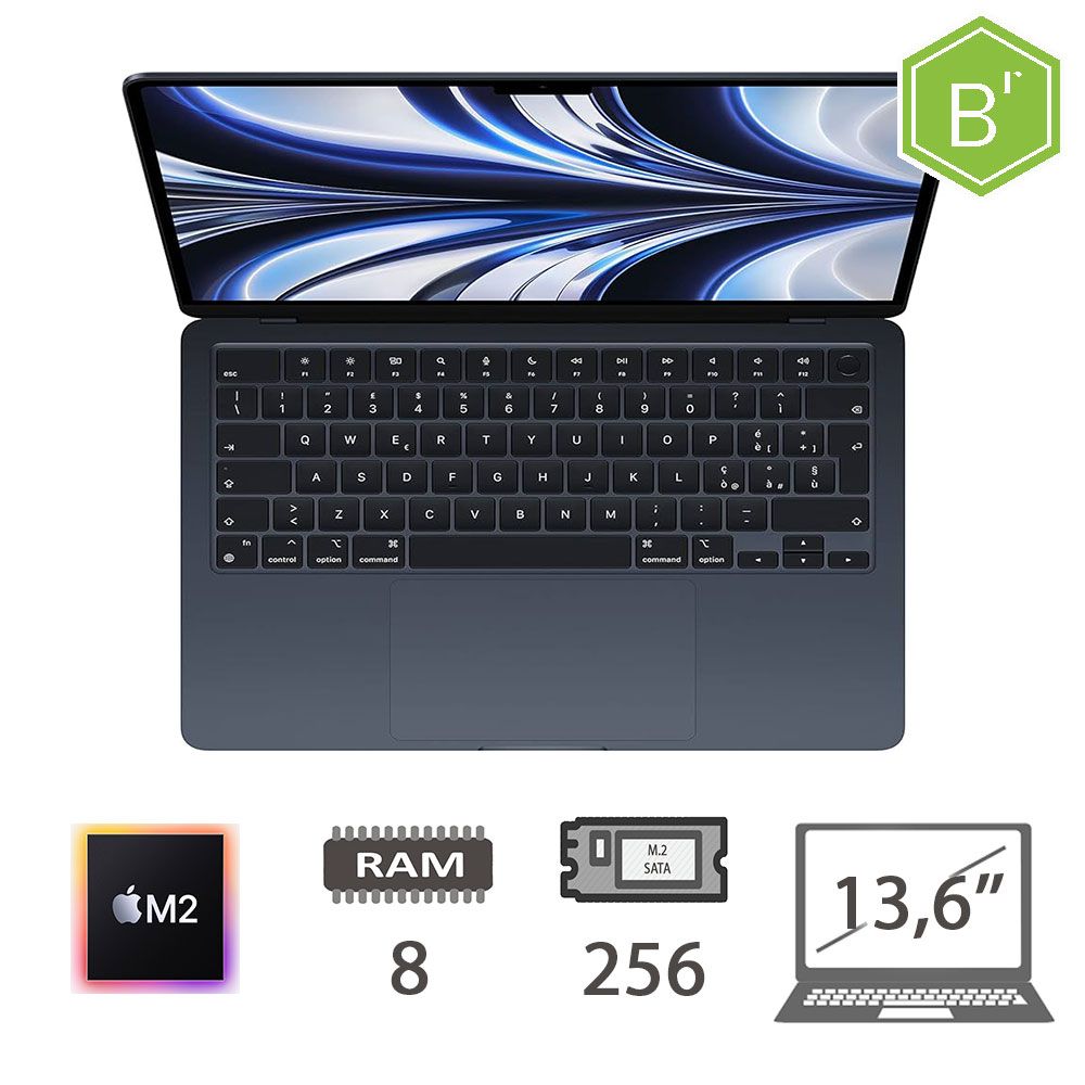 MBA 13,6 (2022)M2/8C CPU/8/256/8C GPU/MDN/2Y - B