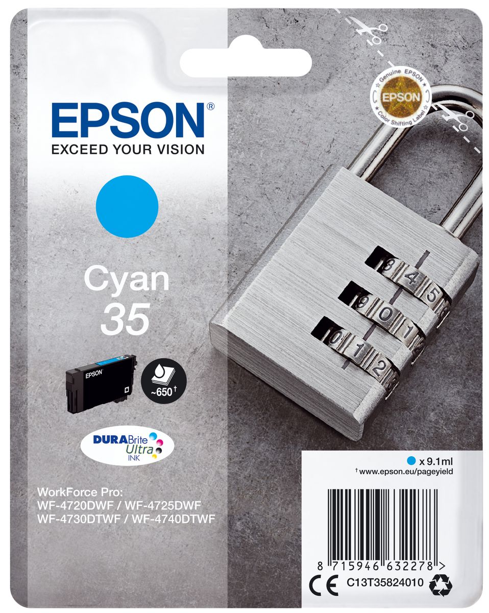 CARTUCCIA 35 SERIE PADLOCK CIANO 650PAG/9,1ML