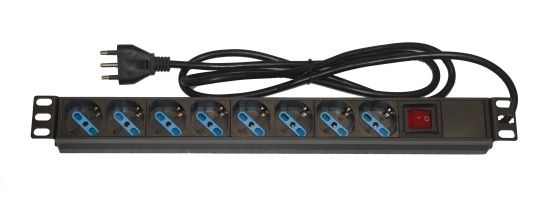 MULTIPRESA DA RACK 19 8 PRESE UNIVERSALI