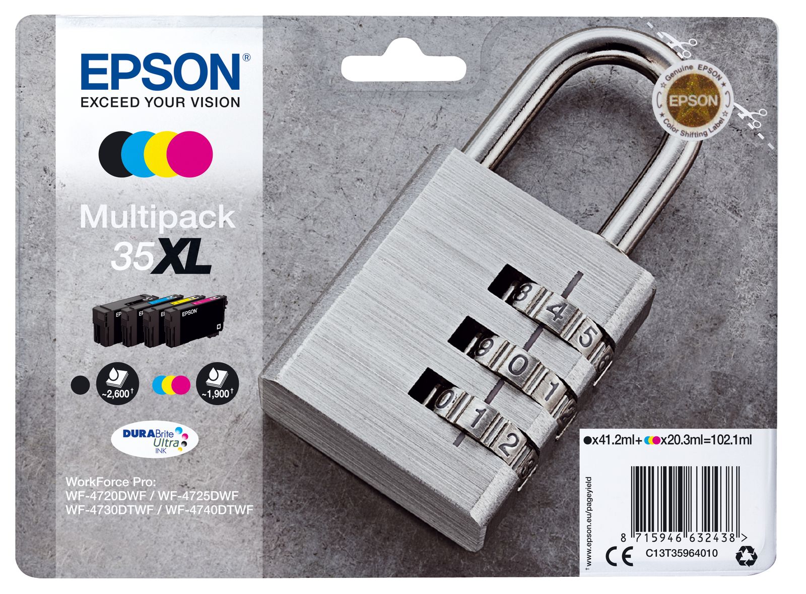 CARTUCCIA 35XL SERIE PADLOCK  MULTIPACK