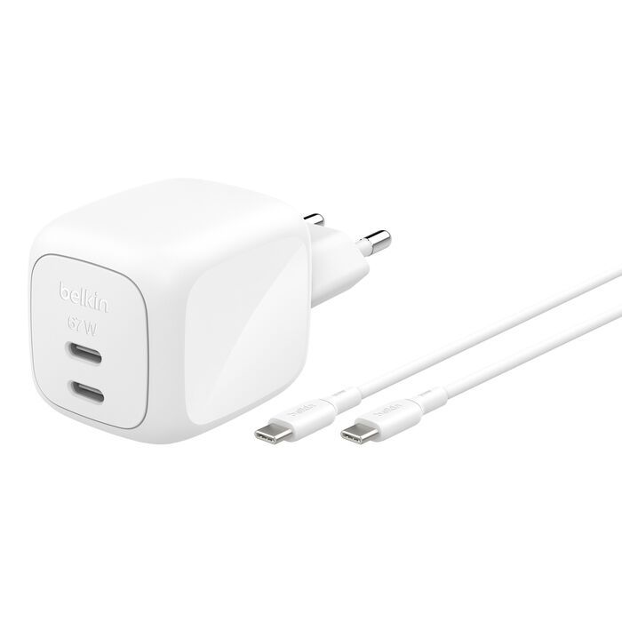 BOOSTCHARGE 67W DUAL USB-C CHARGER 2M USB-C CABLE