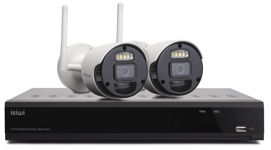 KIT WIRELESS NVR 8 CANALI + 2 TELECAMERE IP 1080P