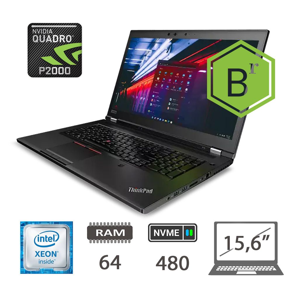 LENOVO P52 XEON E-2176M/64/NVME480/P2000/W10P/2Y B