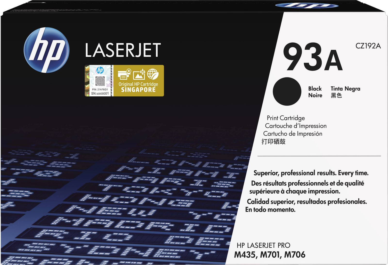 HP 93A BLACK LASERJET TONER CARTRIDGE