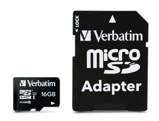 VERBATIM MICROSD 16GB C10/U1 WITH ADAPTER