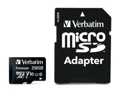 VERBATIM MICRO SDXC 256GB C10/U1 WITH ADAPTER